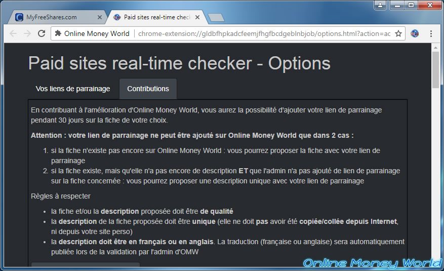 Contribuer à l'amélioration d'Online Money World